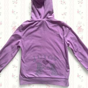 Y2K MCBLING juicy couture lilac terry zip up diamond terrier zip up